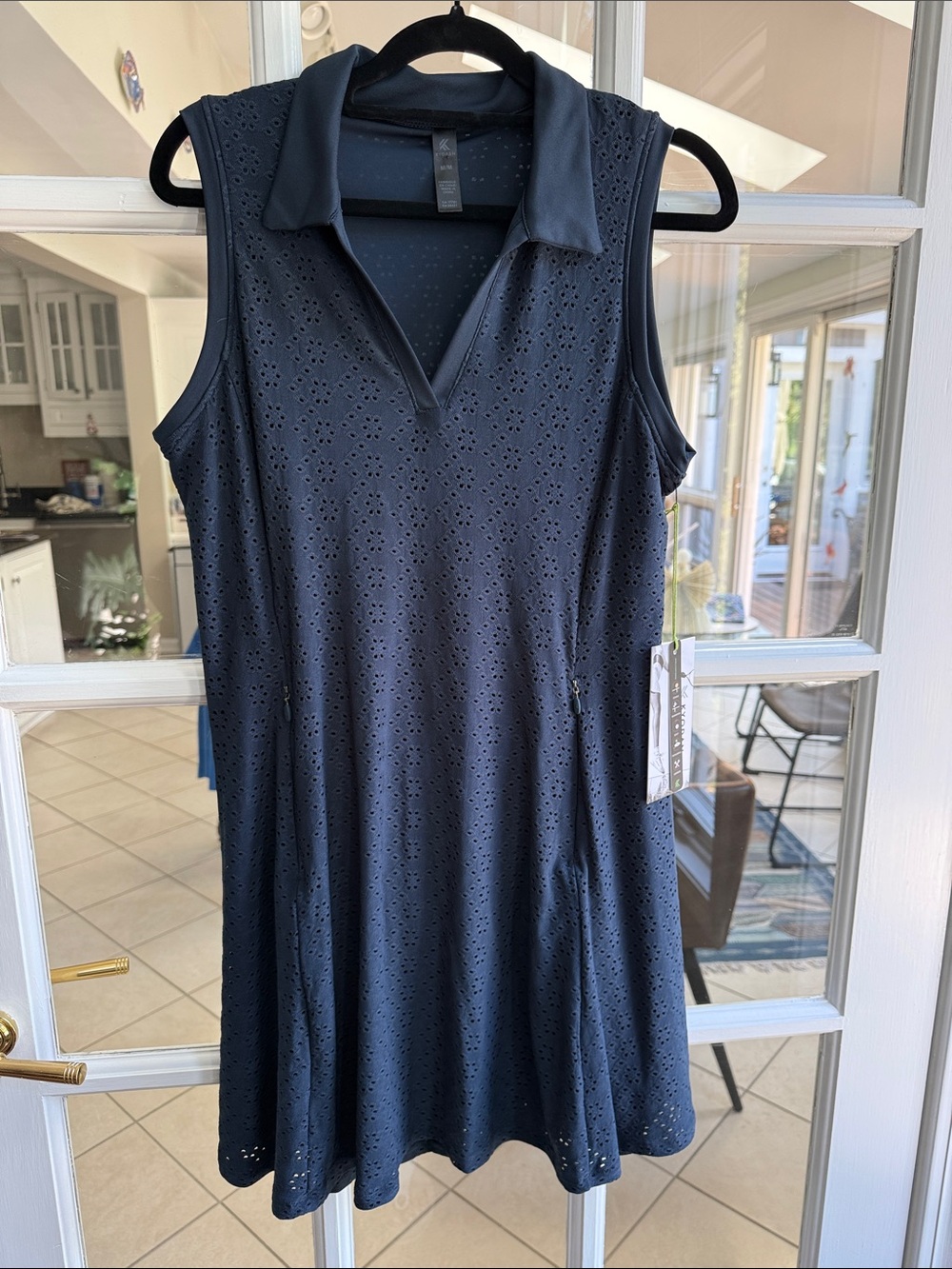 Kyodan Navy Eyelet Sleeveless Polo Dress size M